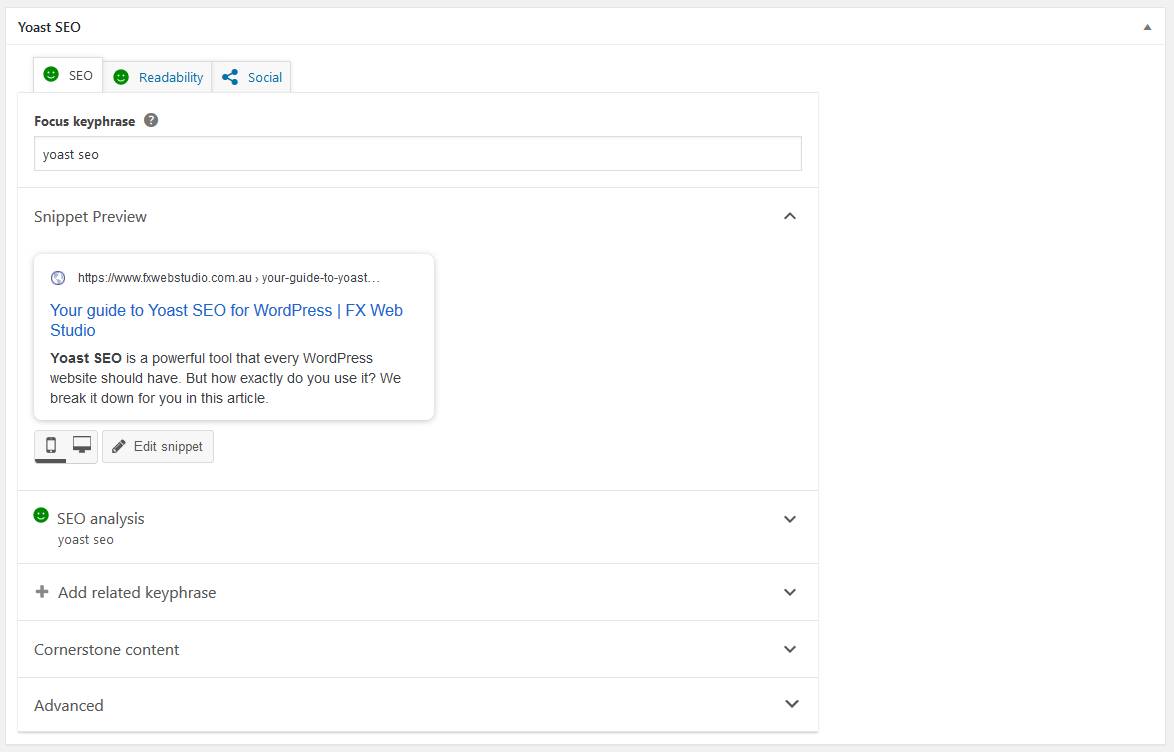 Yoast SEO metabox