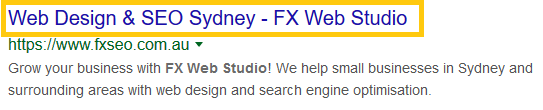Title on SERPs